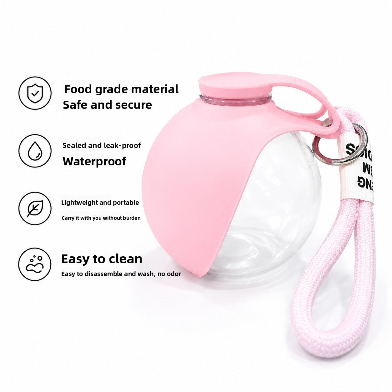 Botella Portátil para Perros — Cuenco Plegable + Cuerda de Paseo | CANVOY