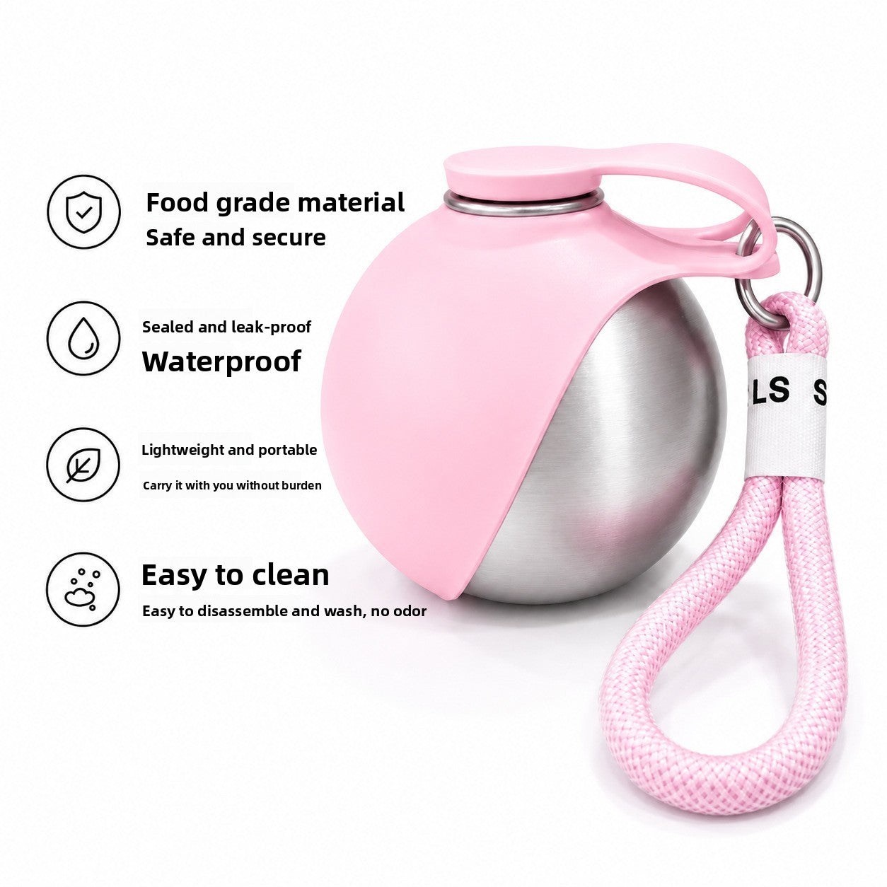 Botella Portátil para Perros — Cuenco Plegable + Cuerda de Paseo | CANVOY