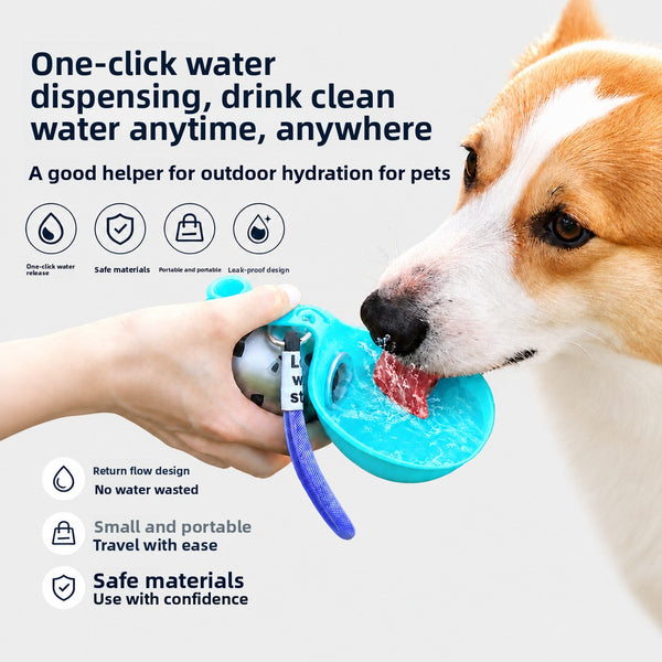Botella Portátil para Perros — Cuenco Plegable + Cuerda de Paseo | CANVOY